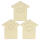 Holzhaus flach 3er Set, je 15,5 x 13,5 cm, 4mm dick, Sperrholz