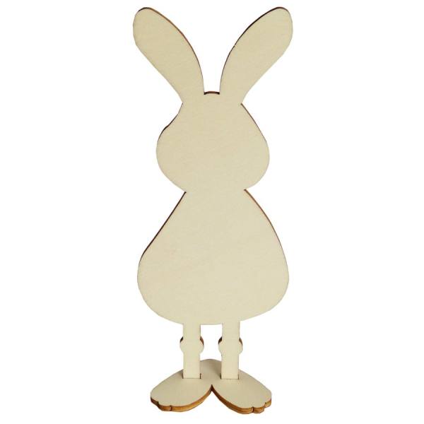 Stehfigur Hase, ca. 19 cm hoch, Sperrholz gelasert