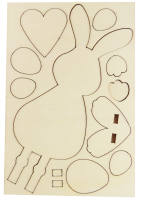 Stehfigur Hase, ca. 19 cm hoch, Sperrholz gelasert