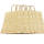 Papiertragetasche Sterne braun 6er Pack, mit Kordelgriff Schnee, Weihnachten