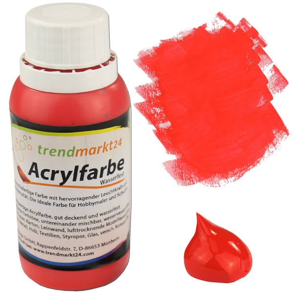 Acrylfarbe rot 150 ml Flasche Malfarbe Bastelfarbe