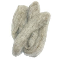 Filzwolle grau, Lunte, 2m Strang, 30 - 40 mm breit Schafwolle grau