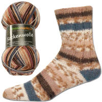 Wolle Set Mix Herbst grau / braun 4fädig Sockenwolle...