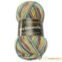 Wolle Set grün/rosa und rot/orange/braun 4fädig Sockenwolle je 100 g Knäuel