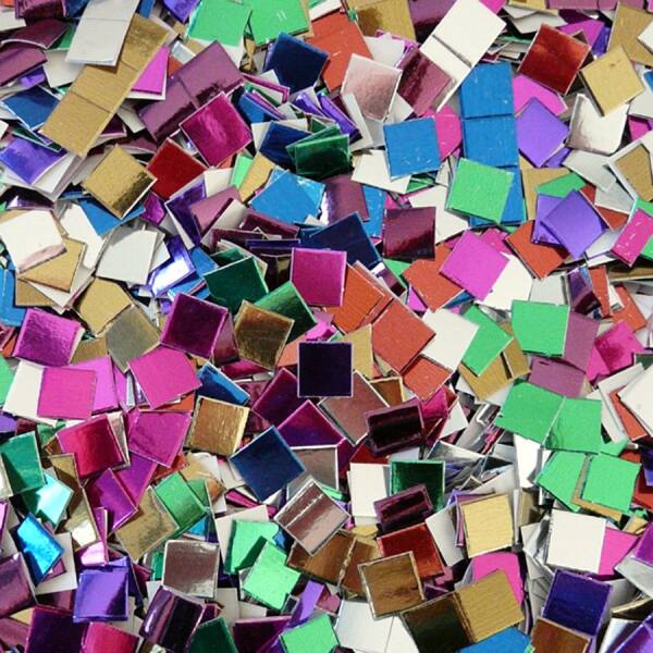 Alu Mosaik, ca. 10.000 Alukarton 1x1 cm gestanzt