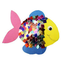 Alu Mosaik, ca. 10.000 Alukarton 1x1 cm gestanzt