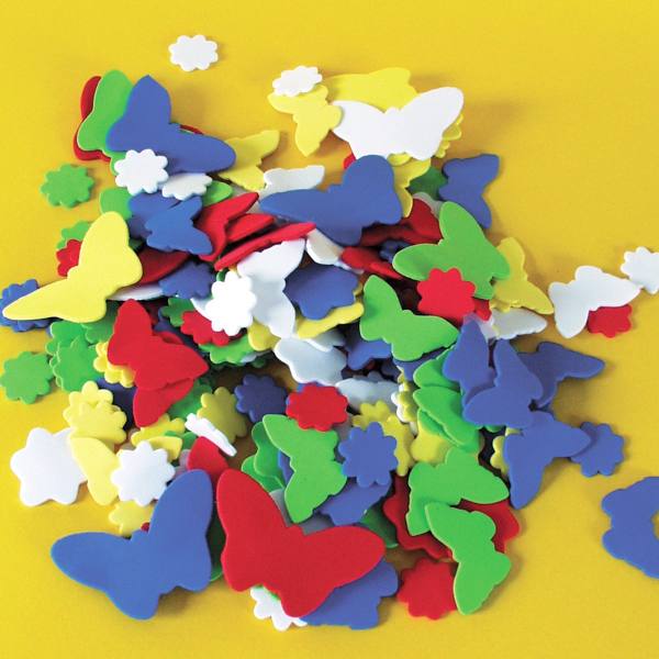 Moosgummi Blumen & Schmetterlinge, 200 Teile
