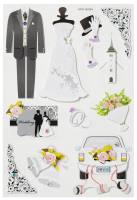 Sticker Hochzeit, verschiedene Motive, 1 Blatt