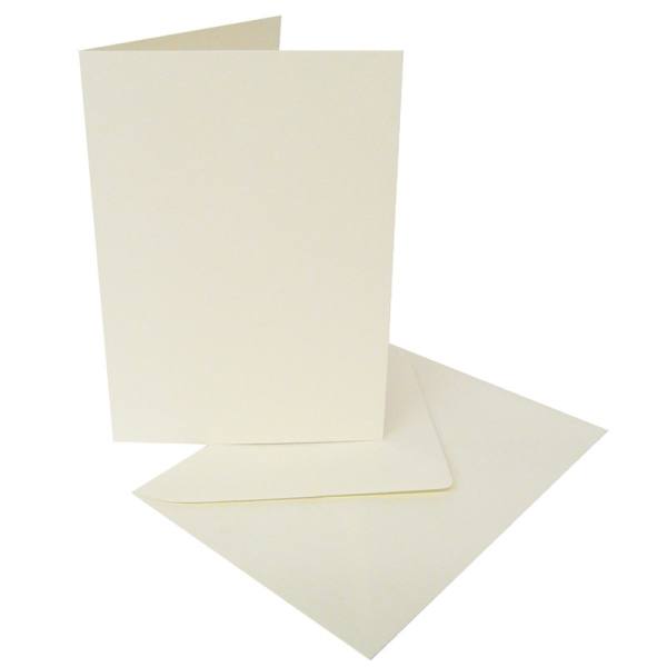 Doppelkarten 5er Set perlweiß, 10,5 x 15 cm