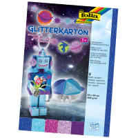 Glitterkarton Ice 5 Blatt, 24x34 cm, 300g/m²