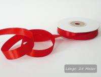 Satinband rot, Rolle 12mm breit, 25m lang