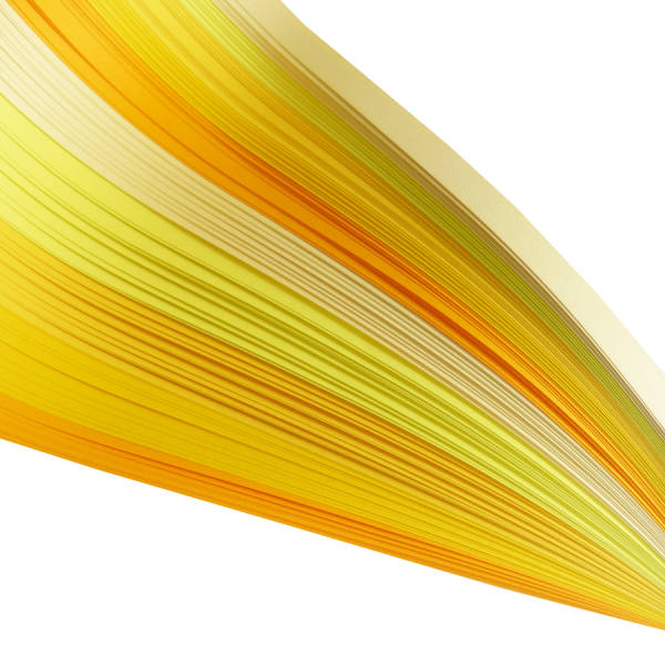 Quilling Streifen Gelbtöne, 1cm x 48cm, 100 Stück, 130 g/m²