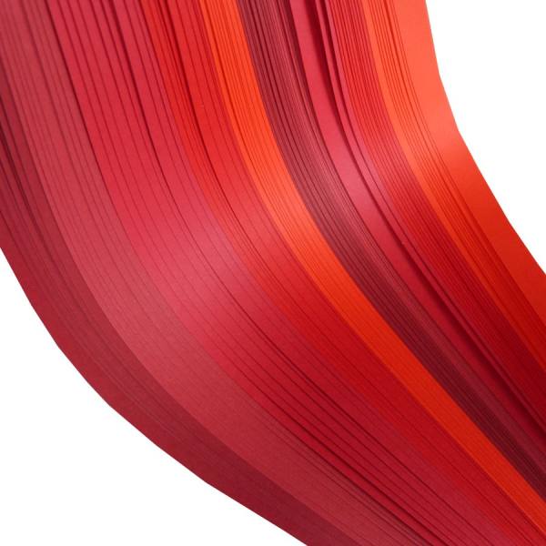 Quilling Streifen Rottöne, 1cm x 48cm, 100 Stück, 130 g/m²